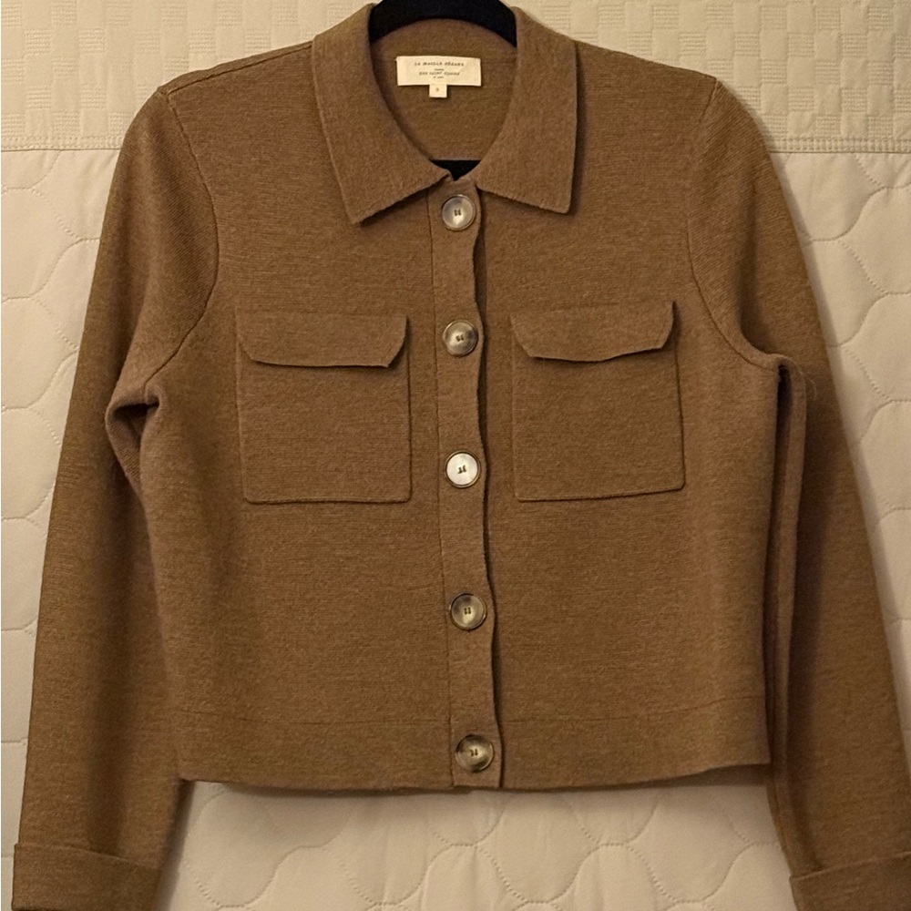 Sezane Betty Cardigan Cafe Clair